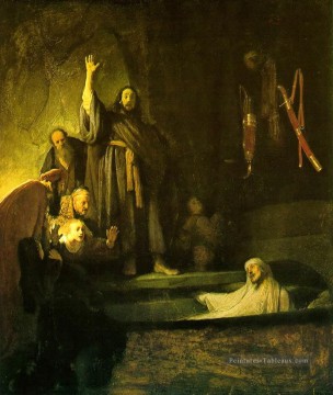 La résurrection de Lazare Rembrandt Peinture à l'huile